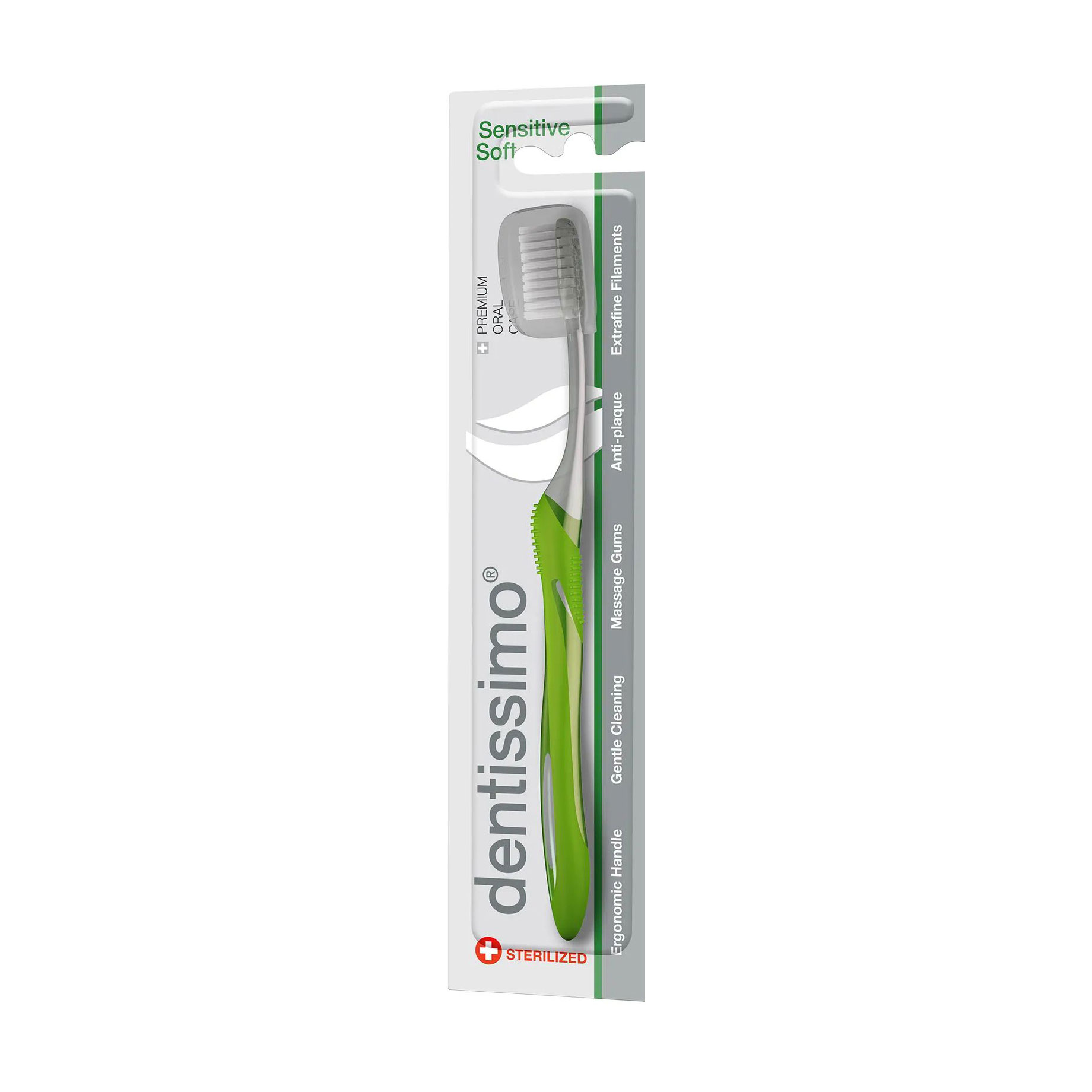 Зубна щітка Dentissimo Sensitive зелена, м'якої жорсткості, 1 шт